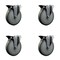 Service Caster 6'' Gray Poly Wheel Swivel Bolt Hole Caster Set with Posi Lock Brakes, 4PK SCC-BH20S614-PPUB-PLB-4 - alternate 1